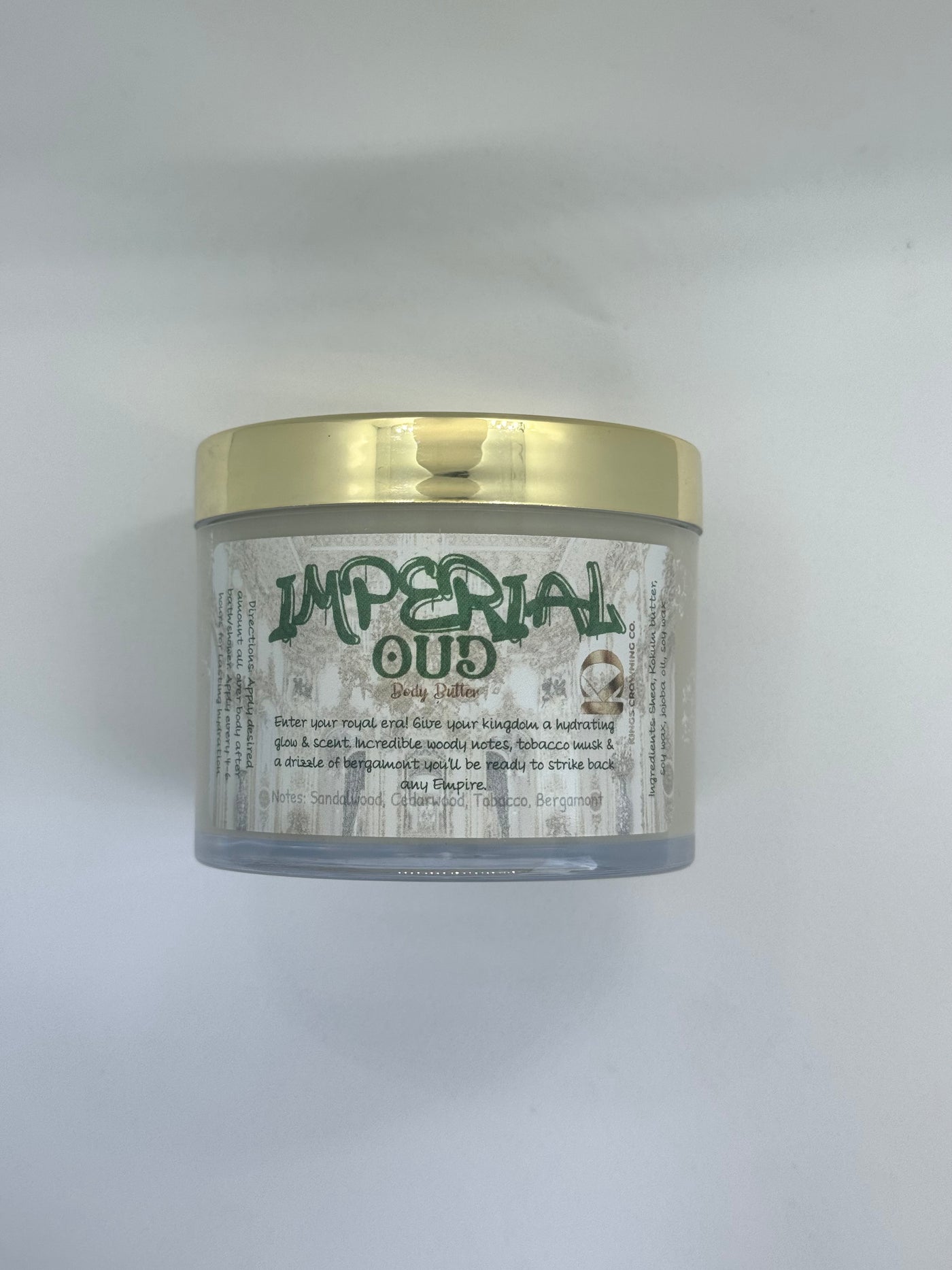 Mens Skin Restoring Fragranced “Imperial Oud” Organic Body Butter (4 oz)
 Oud Body Butter It