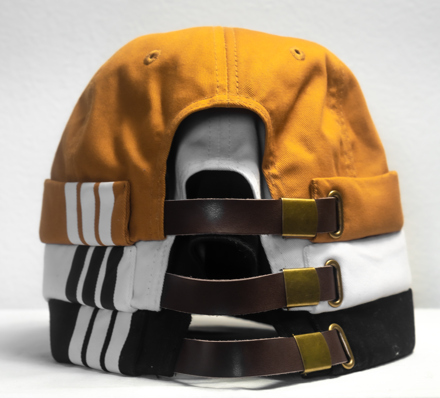 Striped Satin Lined Brimless Hats