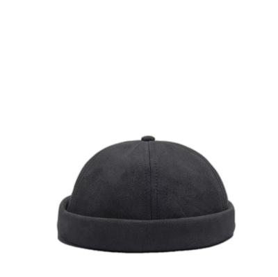 Black Suede Satin Lined Brimless Hat
